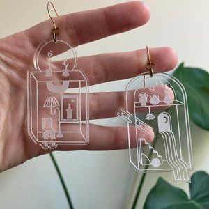 While Odin Sleeps Lucite Portal Earrings